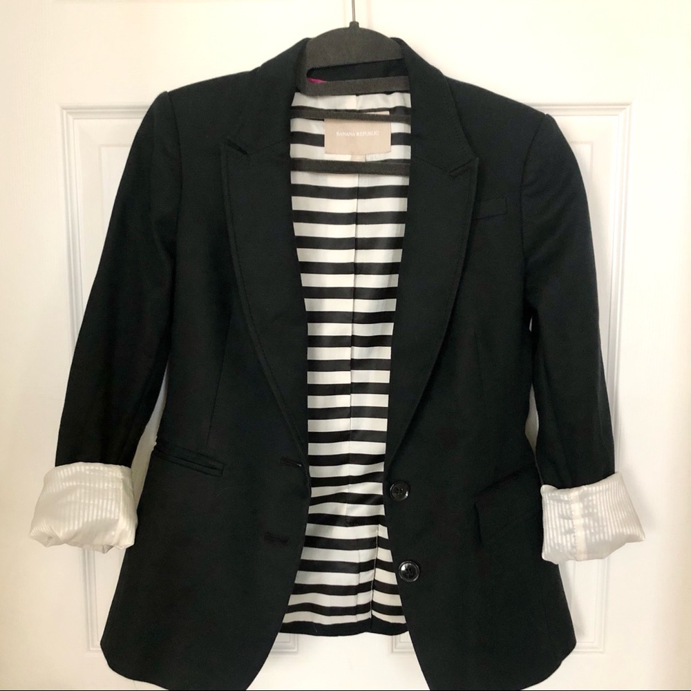 Banana Republic Women Black Blazer size 2P